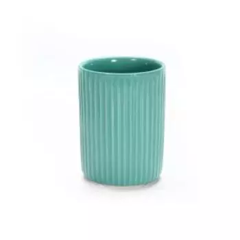 Стакан для зубной щётки Плиссе, керамика, бирюзовый