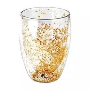 Стакан с двойным дном Aura of Gold, 350 мл, стекло