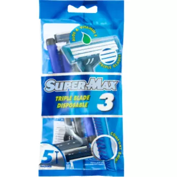 Станки одноразовые Super-Max 3 с тройным лезвием, 5 шт