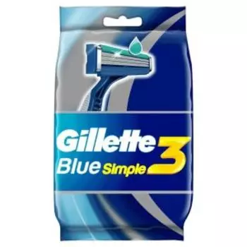 Станок для бритья Gilette Blue Simple3 Sensitive, 4 шт, одноразовый