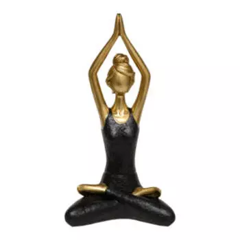 Статуэтка Йога Лотос, 13.5х9х24.5 см, золотой/черный