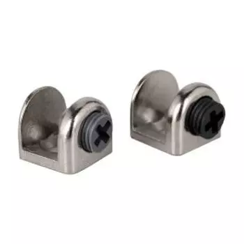 Стеклодержатель П-образный на шурупе, 2 шт, никель