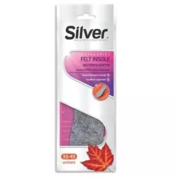 Стельки для обуви Silver с войлоком, осень-зима