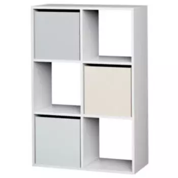 Стеллаж, 6 ячеек, белый