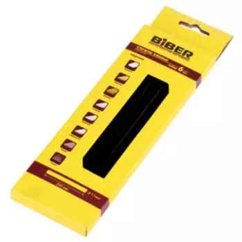 Стержни для термоклеящего пистолета БИБЕР, 11х200 мм, черные, 6 шт