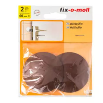 Стопор для двери настенный FIX-O-MOLL самоклеящийся, 60 мм, коричневый, 2 шт
