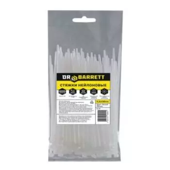 Стяжки нейлоновые Dr Barrett, 3,6х150 мм, 100 шт, белые