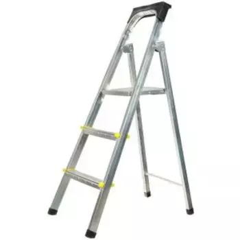 Стремянка 3-х ступенчатая Планета, оцинкованная, стальная, лоток для инструментов