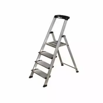 Стремянка 4-х ступенчатая Планета, оцинкованная, стальная, лоток для инструментов