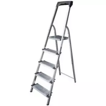 Стремянка 5-ти ступенчатая Планета, оцинкованная, стальная, лоток для инструментов