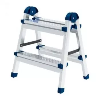 Стремянка двухсторонняя 2-х ступенчатая Планета, стальная, оцинкованная