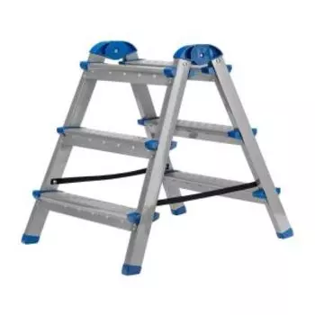 Стремянка двухсторонняя 3-х ступенчатая Планета, стальная, оцинкованная