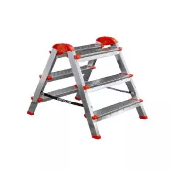 Стремянка PERILLA Ярус 3-х ступенчатая, двухсторонняя, оцинкованная, стальная