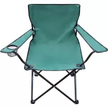 Стул складной Туристический с подстаканниками, 50х50х43/80 см, сталь/полиэстер, зеленый