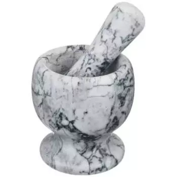 Ступка Agness с пестиком, 9х10 см, мрамор