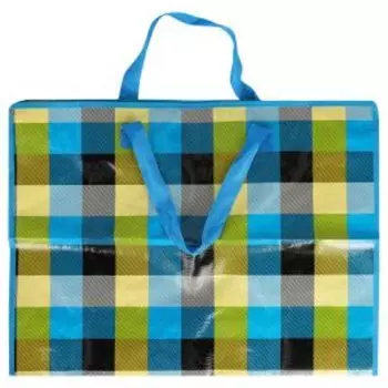 Сумка хозяйственная на молнии Клетка, 60х45х20 см