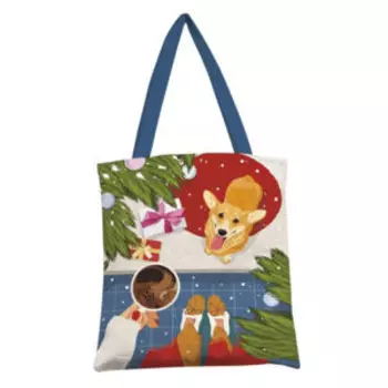 Сумка текстильная премиум Зимняя коллекция, в ассортименте