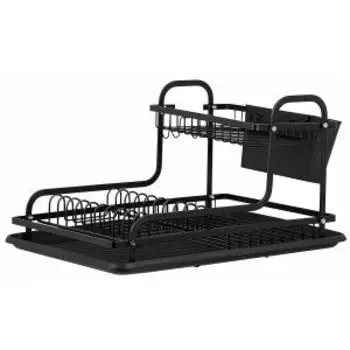 Сушилка для посуды двухуровневая, 46x32.5x23.3 см, нерж. сталь/пластик