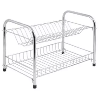 Сушилка для посуды двухуровневая Рыжий кот, хром