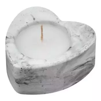 Свеча декоративная с подсвечником Сердце, 7х7х3 см