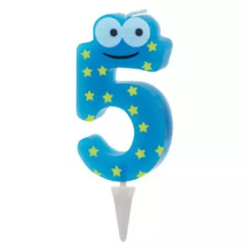 Свеча для торта Paterra, цифра 5, цвет в ассортименте