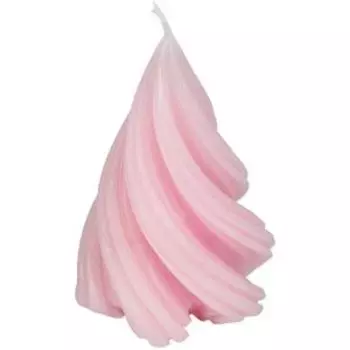 Свеча интерьерная Елка Витая, 8 часов, парафин, легкий розовый