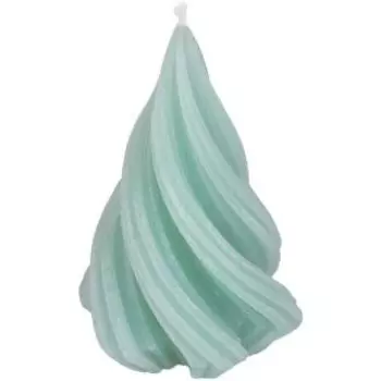 Свеча интерьерная Елка Витая, 8 часов, парафин, мята