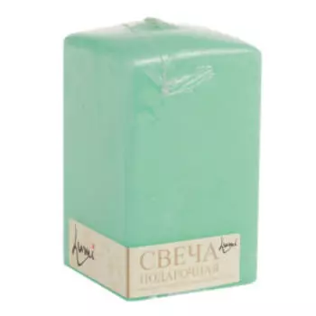 Свеча-призма, 6х10 см, мятный