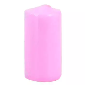 Свеча-столбик, 5х10 см, розовый