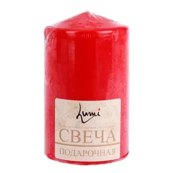 Свеча-столбик, 7х12 см, красный