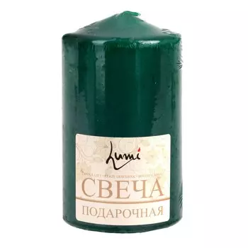 Свеча-столбик, 7х12 см, малахит