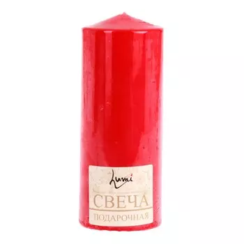 Свеча-столбик, 7х18 см, красный