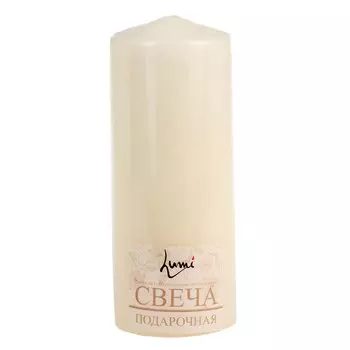 Свеча-столбик, 7х18 см, слоновая кость