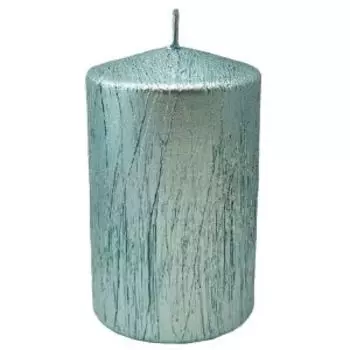 Свеча-столбик Kukina Raffinara Винтаж лакированная, 5х8 см, тифанни