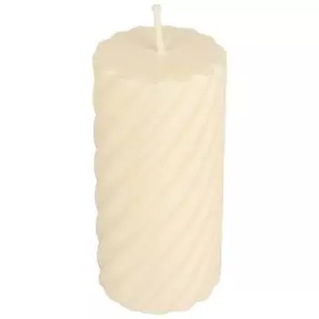 Свеча-столбик Kukina Raffinata Виток, 5х10 см, слоновая кость