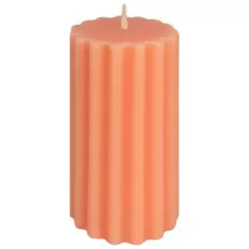 Свеча-столбик с большими гранями, 5х10 см, персик