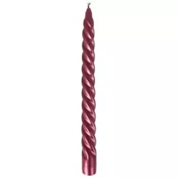 Свеча витая лакированная Kukina Raffinata, 25х2.2 см, красная, в шоу-боксе