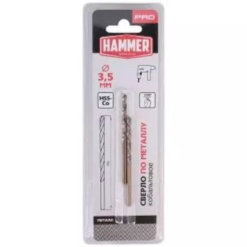 Сверло Hammer Flex 202-506 DR CO, 2 шт, 3.5 мм, 70 мм, кобальт, DIN338, HRC65-70