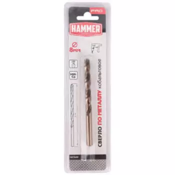 Сверло Hammer Flex 202-515 DR CO, 8 мм, 117 мм, кобальт, DIN338, HRC65-70