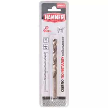 Сверло Hammer Flex 202-517 DR CO, 9 мм, 125 мм, кобальт, DIN338, HRC65-70