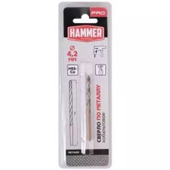 Сверло Hammer Flex 202-524 DR CO, 4.2 мм, 75 мм, кобальт, DIN338, HRC65-70