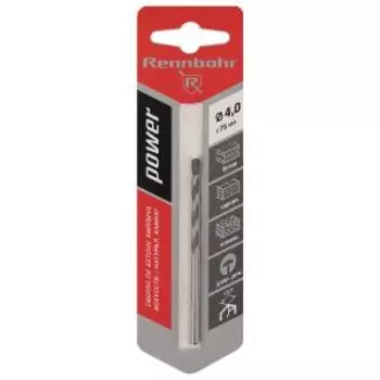 Сверло по бетону Rennbohr Power, цилиндрический хвостовик, 4х75 мм