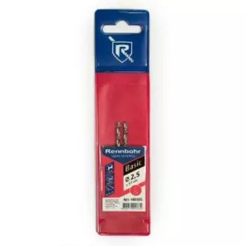 Сверло по металлу Rennbohr Basic, 2.5х57 мм, 2 шт
