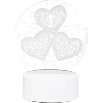 Светильник декоративный Energy EN-NL 22 3D Три сердца, USB, 3 Вт