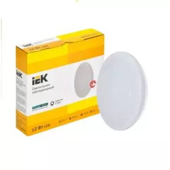 Светильник настенно-потолочный IEK, 26 см, 12 Вт, 4000К, IP20, круг, белый