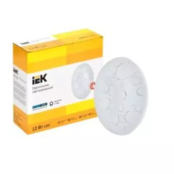 Светильник настенно-потолочный IEK, 26 см, 12 Вт, 4000К, IP20, круг, белый