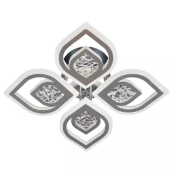 Светильник светодиодный LI-9801/4, 128 Вт, лепестки, пульт ДУ, хром