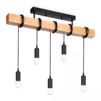 Светильник Traditional TR8183/5, E27, 40 Вт, 80х5х42 см, черный, светлое дерево