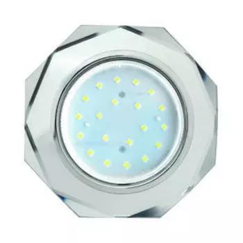 Светильник встраиваемый ECOLA, с подсветкой, GX53, 133х38 мм, хром