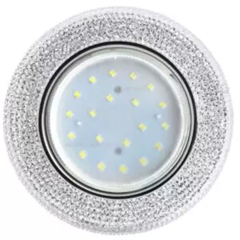 Светильник встраиваемый ECOLA, с подсветкой, GX53, 125х35 мм, хром